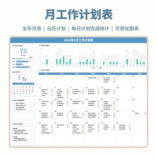 2026年月工作计划表—日计划Excel模板