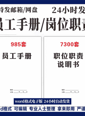 2025年员工手册模板岗位职责说明书企业公司管理制度行为规范守则