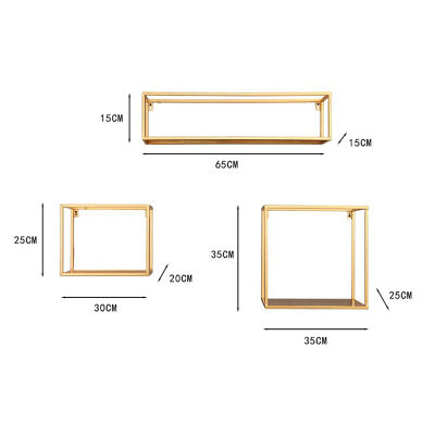 Northern Europe Iron art wall Shelf Free punch a living room Wall hanging Wall frame Simplicity golden square Wall Flower trellisin the Home accessories , Decorative frame/Decorative shelf  category - from Buy2taobao.com to provide professional Taobao agent buy service