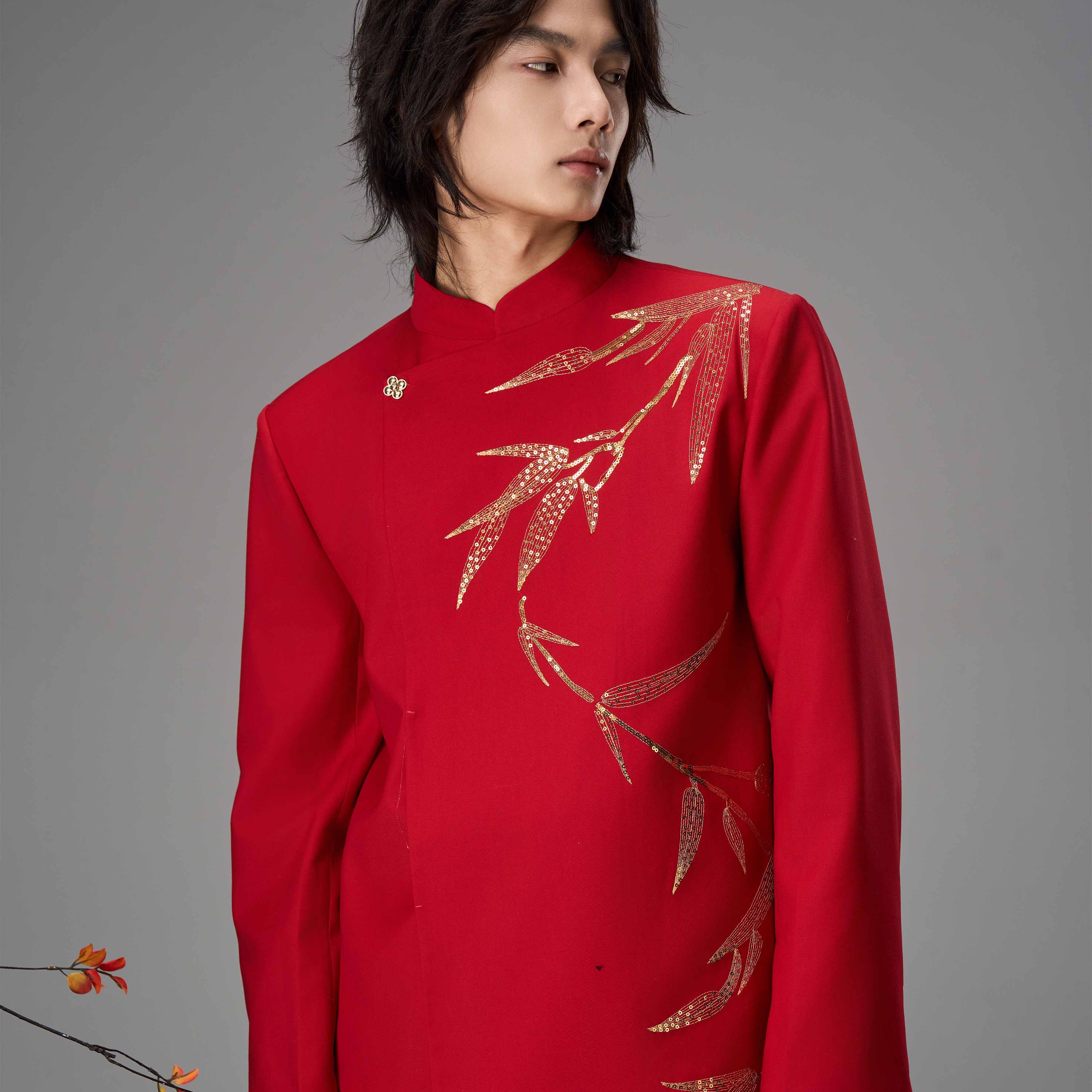 【竹影灵蛇】CNEW楚念贰问新中式新年红色西装外套男女款蛇年限定,男装,西服,淘宝优惠券,粉丝福利购,淘宝优惠卷