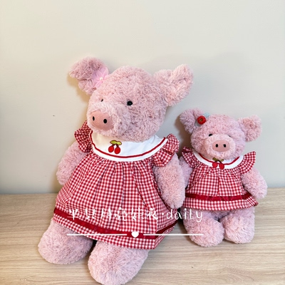 适用jellycat 26cm42cm巴纳布斯猪毛绒玩偶衣服娃衣背带裤连衣裙