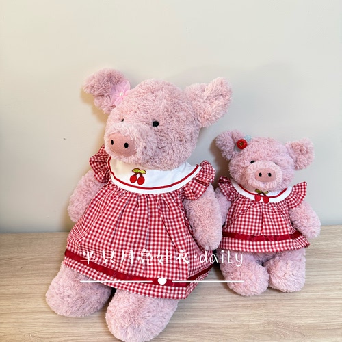 适用jellycat 26cm42cm巴纳布斯猪毛绒玩偶衣服娃衣背带裤连衣裙
