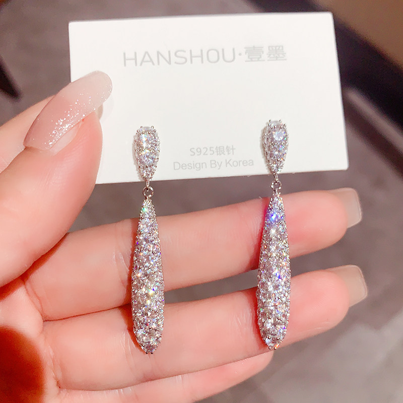 气质水钻水滴耳坠个性时尚复古耳饰超闪奢华网红耳环2025新款爆款 - 韩首饰品出品