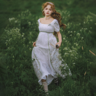 现货/贝丝花园 原创帝政lolita连衣裙复古优雅vintage大码方领