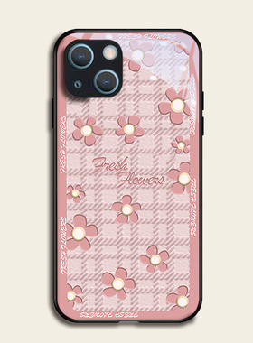 清新小花适用苹果13pro手机壳12max11钢化玻璃iphone硅胶xr7sx865