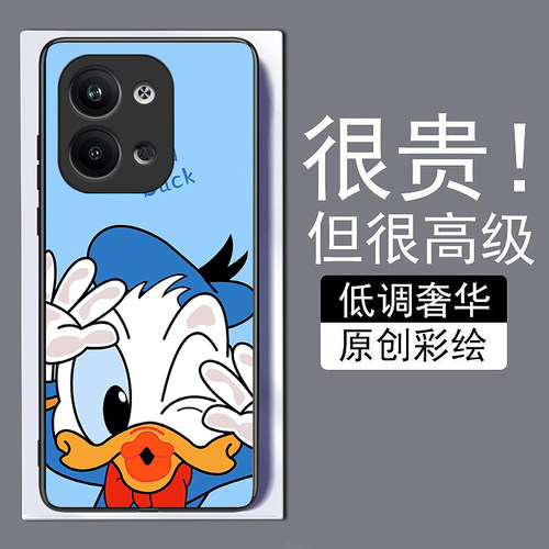 动漫唐老鸭适用opporeno9手机壳8pro+真我A976K10X新款7se钢化玻璃a73全包72防摔A57A1pro保护套r17简约GTneo