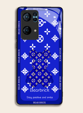 立体老花熊适用OPPOreno7pro+手机壳6/5硅胶96findR17钢化玻璃a72