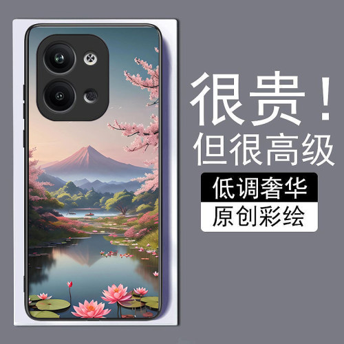荷花雪山适用opporeno9手机壳8pro+真我A976K10X新款7se钢化玻璃a73全包72防摔A57A1pro保护套r17简约GTneo