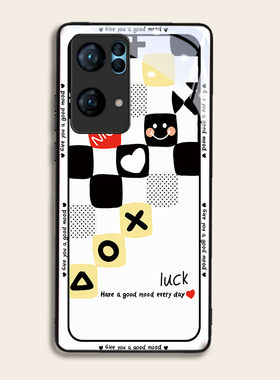 爱心棋盘格适用OPPOreno7pro+手机壳6/5硅胶96findR17钢化玻璃a72