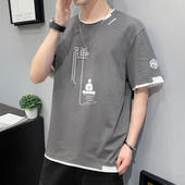 学生宽松青少年ins港风国潮流薄款 纯棉短袖 新款 夏季 上衣服 t恤男士