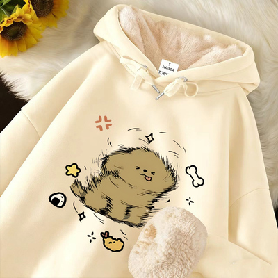 套头加绒卫衣男生2025冬季超厚羊羔绒连帽外套加厚大码保暖帽衫潮