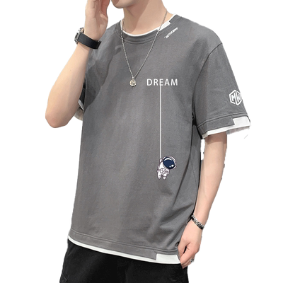 NASA联名夏季纯棉短袖T恤男士潮牌宽松体恤新款男生半袖夏装衣服