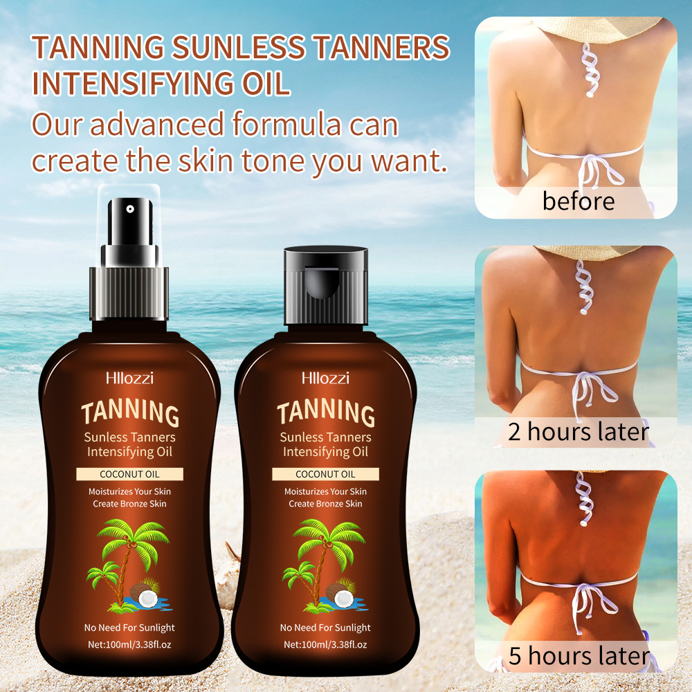 跨境自黑椰子美黑油Tanning Coconut Oil古铜色助晒美黑油
