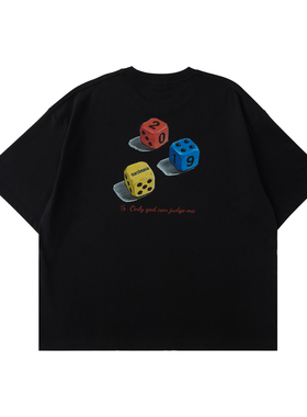 MARCHMANIA 26SS夏季新款休闲复古宽松280G新疆长绒棉骰子短袖