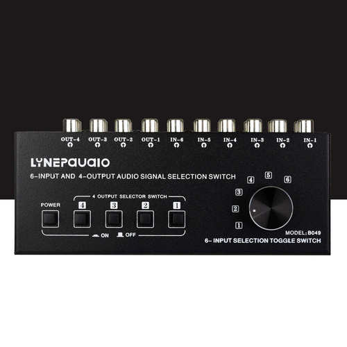 6进4出音频信号切换器 分配器音源切换器 输出开关控制可同时输出