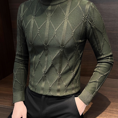 高级感提花长袖半高领打底衫