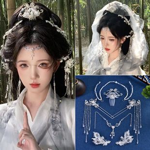 原创古风头饰银色异域仙气圣母光环头冠镀金蝴蝶发饰品 冷清眸