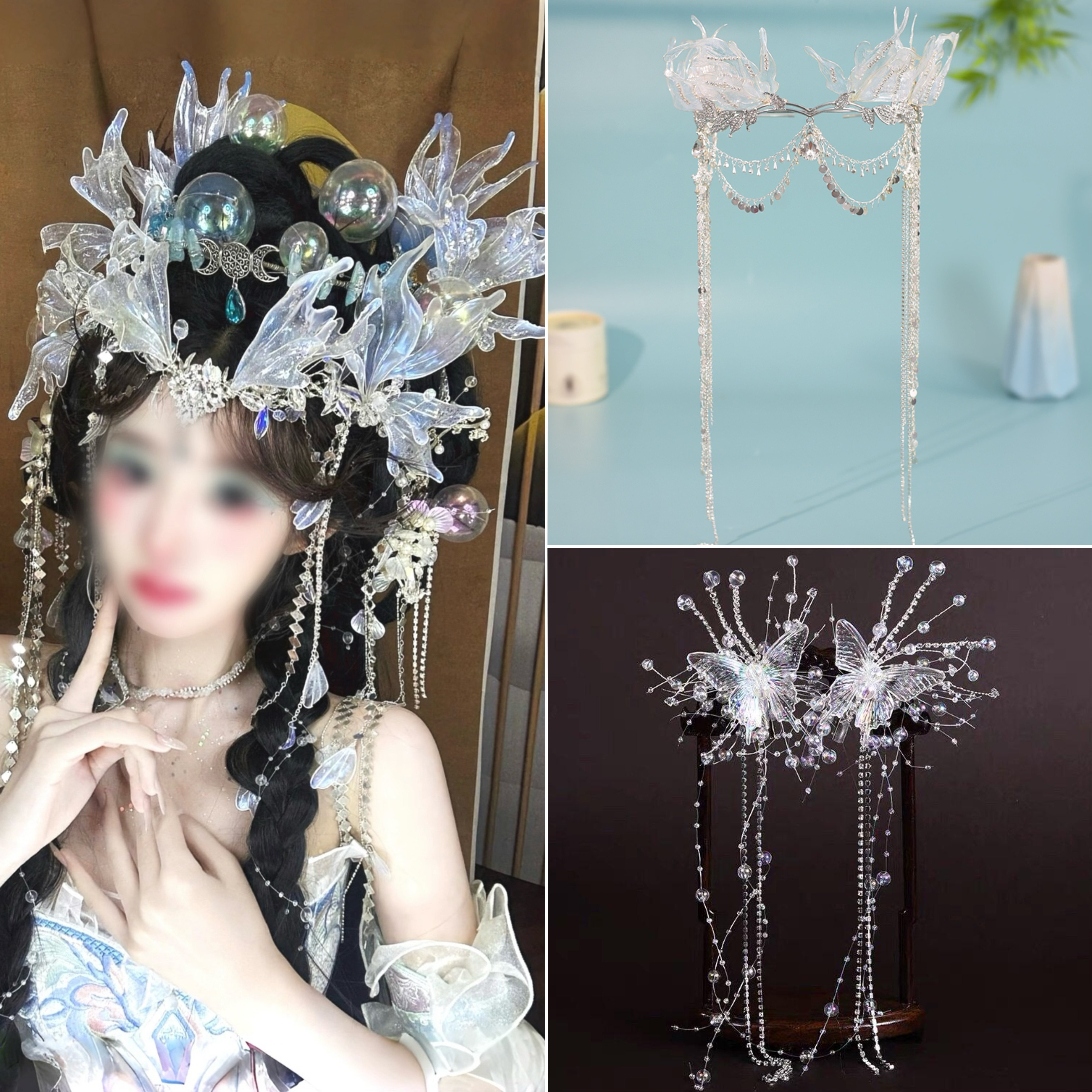 超仙人鱼姬头饰古风发冠仙美人鱼图片