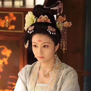 花琉璃轶闻嘉敏郡主同款头饰品宋制唐朝汉服配饰流苏对梳对夹发簪