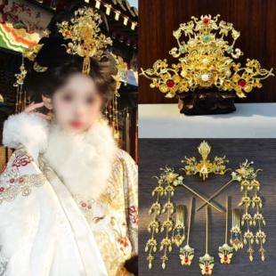 原创明制公主头饰发冠汉服发冠流苏发饰古装发簪古风宫廷套装