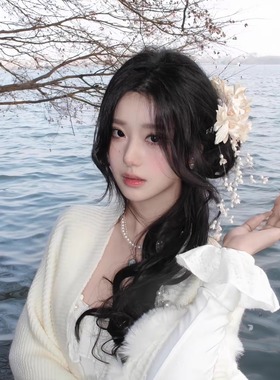 紫色铃兰花朵流苏头花发饰女侧边夹日系头饰新娘发卡古风森系发夹