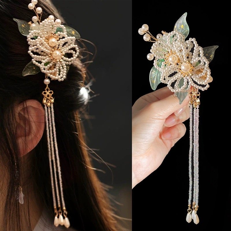 原创发夹古风串珠流苏对夹手作古典夹子发饰旗袍古装配饰汉服头饰,饰品/流行首饰/时尚饰品新,发饰,淘宝优惠券,粉丝福利购,淘宝优惠卷