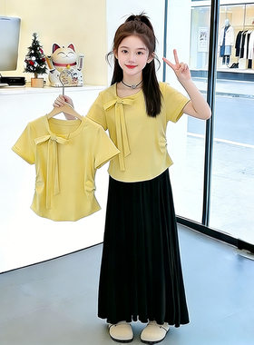 女童夏季小香风甜美长裙两件套