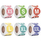 卷帽子服装 尺码 贴纸大小码 500张 数衣服尺码 标签圆形不干胶标签