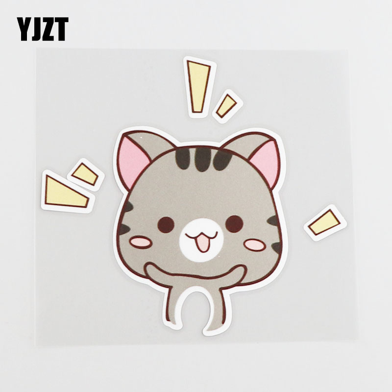 yjzt 灰色小猫可爱卡通装饰车贴 汽车贴纸划痕遮挡 cs