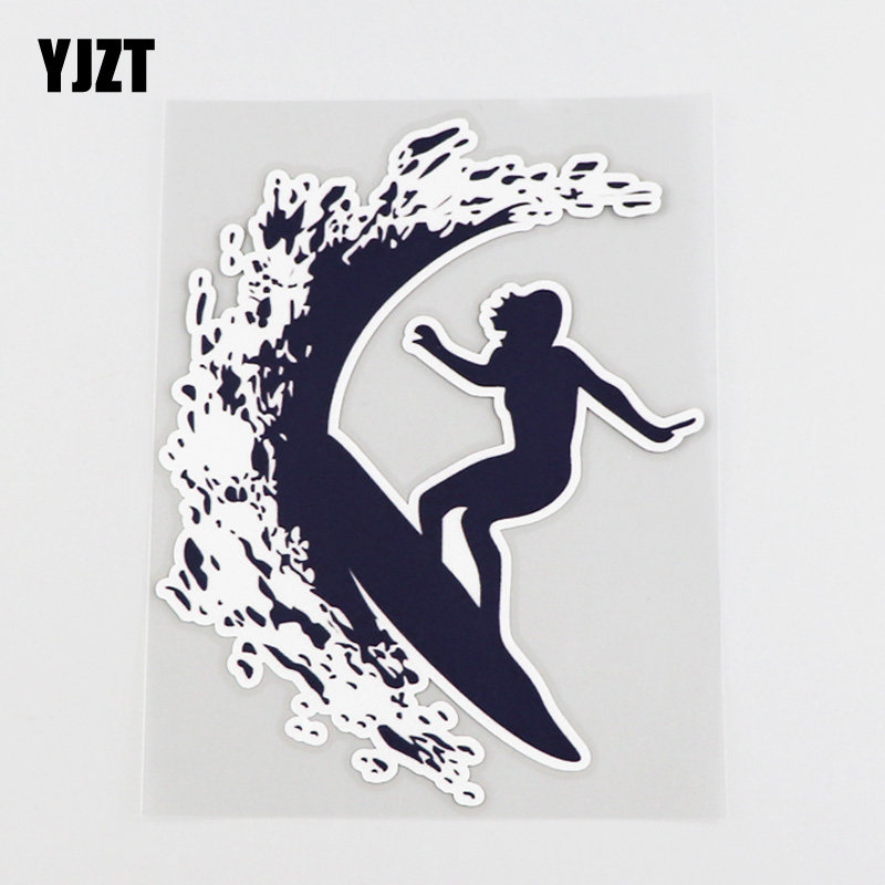 yjzt 冲浪少女剪影 个性创意汽车贴花 遮挡划痕 cs9012