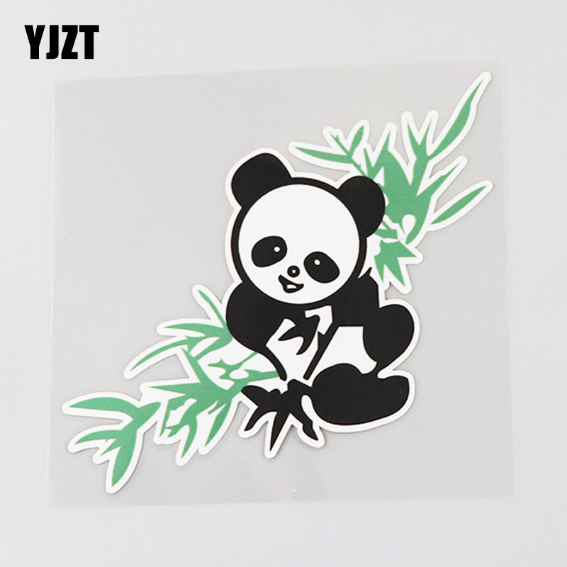 yjzt 可爱卡通吃竹子熊猫汽车个性遮盖划痕防水车贴 cs0819