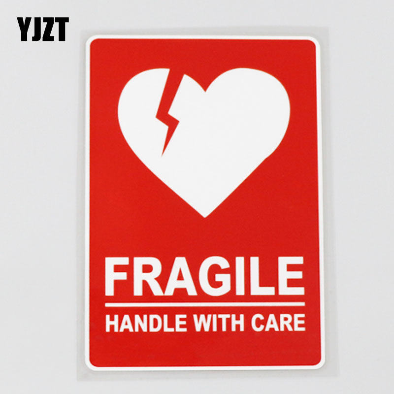 yjzt 警示标识行李箱贴纸 小心轻放 易碎品 汽车文字车贴 cs8376