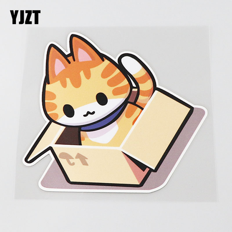 yjzt 可爱卡通躲猫猫装饰玻璃保险杠汽车贴纸遮盖划痕防水 cs0655