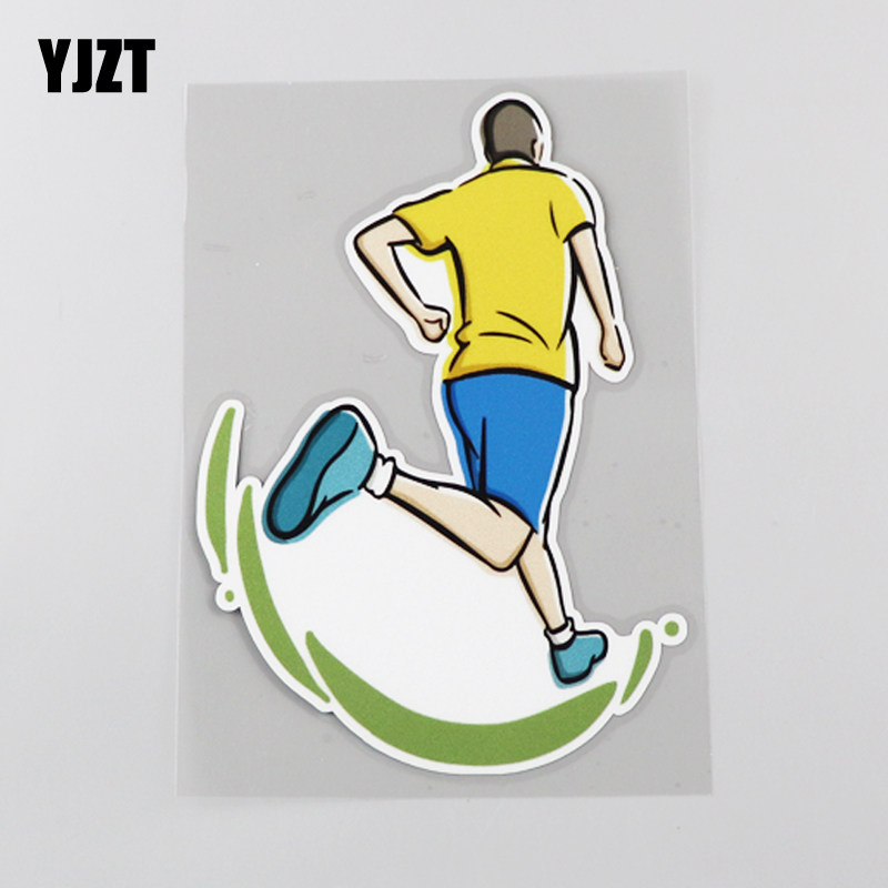 yjzt 跑步男孩创意运动简约汽车装饰贴纸 划痕遮挡遮盖 cst287