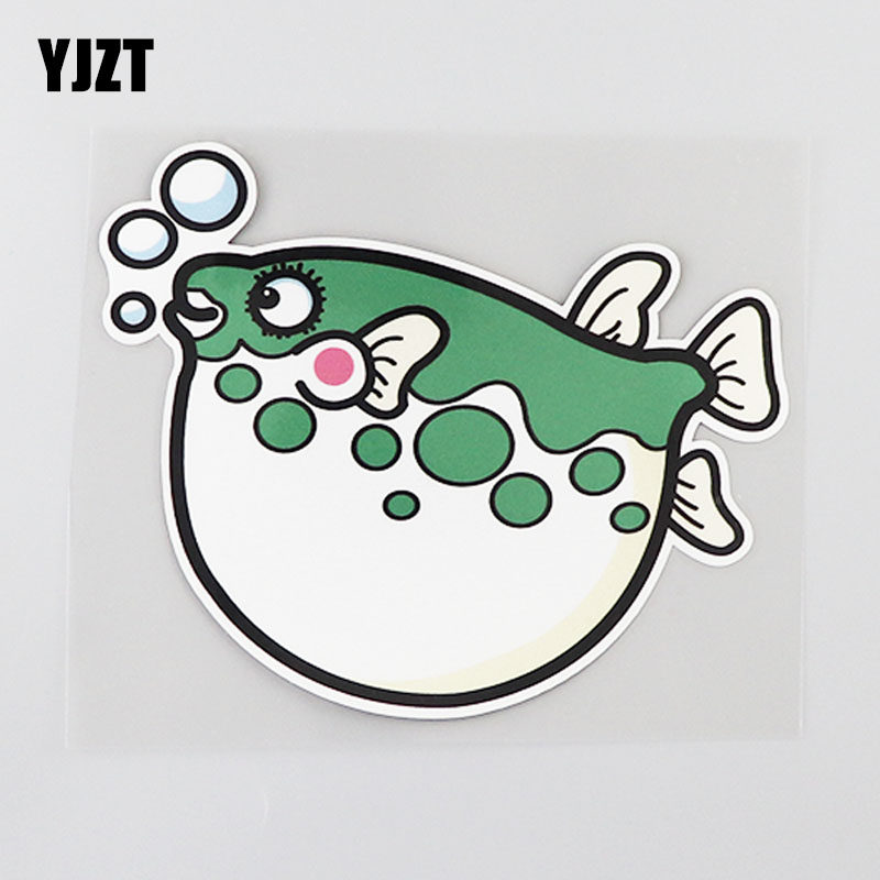 yjzt 汽车个性创意河豚可爱卡通装饰保险杠车身贴纸 cs0873