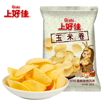上好佳玉米卷80g*3袋儿时童年怀旧脆香薯片解馋聚会休闲小吃零食
