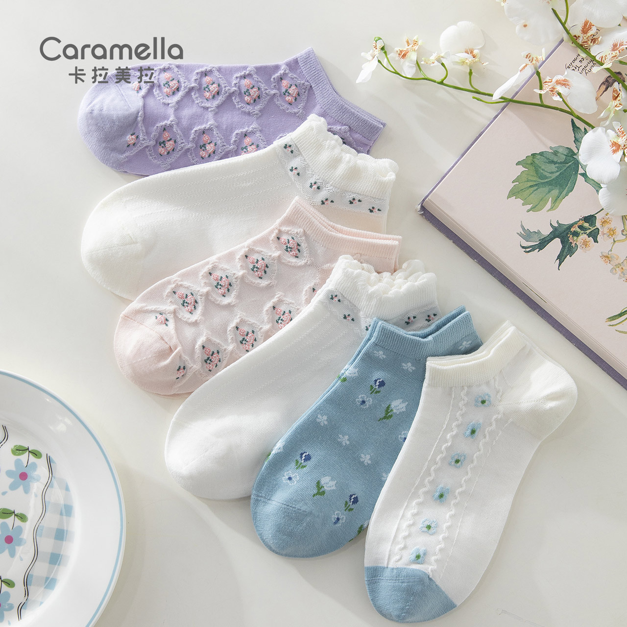 薄款袜子caramella透气女夏季