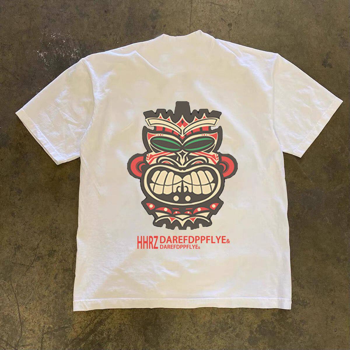 夏季国潮痞帅T恤男潮牌男装ins潮流宽松印花休闲短袖美式圆领体恤