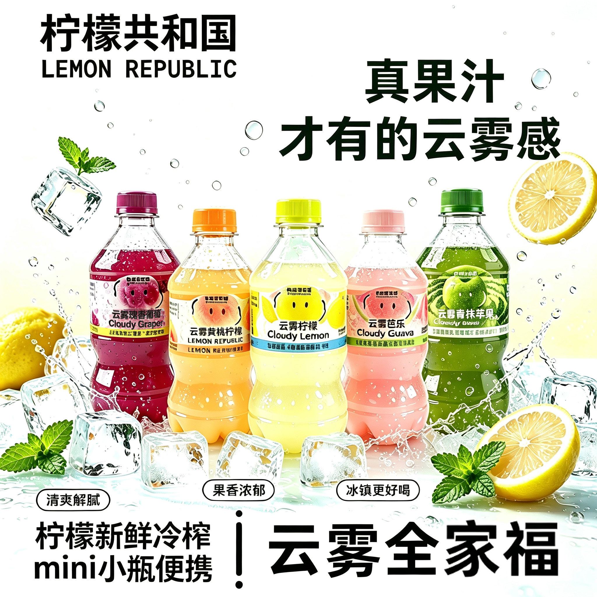 柠檬共和国云雾系列全家福汽水图片