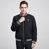 HELLEN&WOODY海伦伍德休闲飞行夹克男正品 菱形格保暖防风夹克棉衣