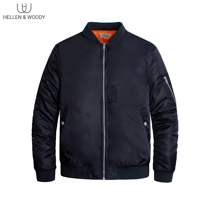 HW男装秋冬新款时尚修身棉袄潮流拉链棉服加厚保暖飞行员夹克上衣