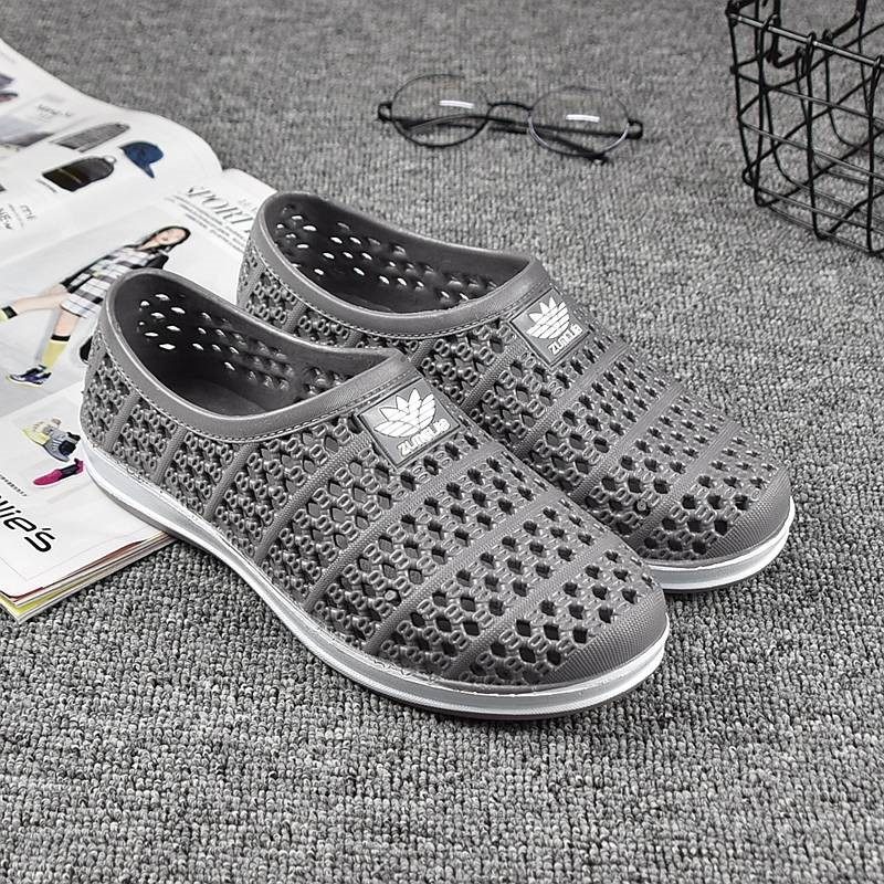 洞洞鞋夏沙滩鞋男休闲凉鞋透气凉拖鞋塑料网鞋防滑包头工作鞋雨鞋,流行男鞋,一字拖,淘宝优惠券,粉丝福利购,淘宝优惠卷