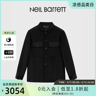 BARRETT 尼奥贝奈特2023秋冬新款 男式 早秋外套 NEIL 拼接长袖 衬衫