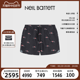 Neil 休闲轻薄酷百搭潮流轻便短裤 爱心黑色 Barrett2024春夏男式