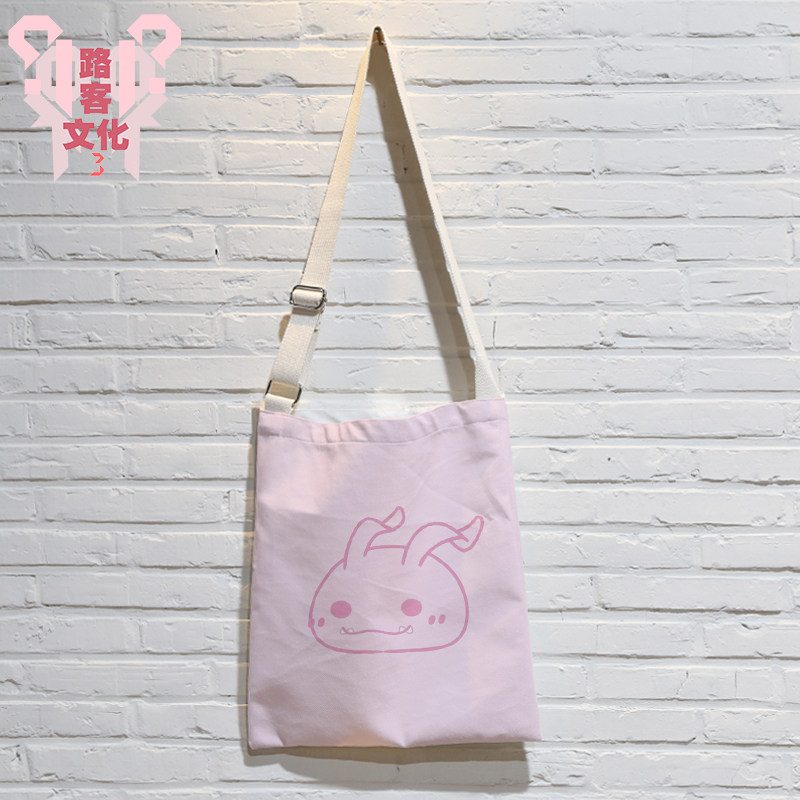动漫卡通数码宝贝周边同款斜跨帆布袋子来图定制学生补单肩课拎包
