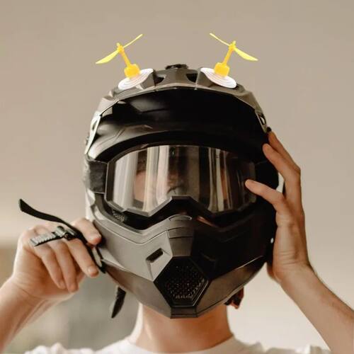 Lovely Helmet Decor Suction Helmet Propeller Mini Windmill D