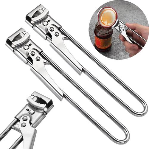 1/2pc New Non-slip Stainless Steel Can Opener Adjustable Bot