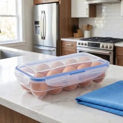10 Grids Egg Storage Box Transparent Egg Tray Containers Kit