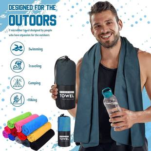 Microfiber Towel With Mesh Bag, Quick Drying Absorbent Towel