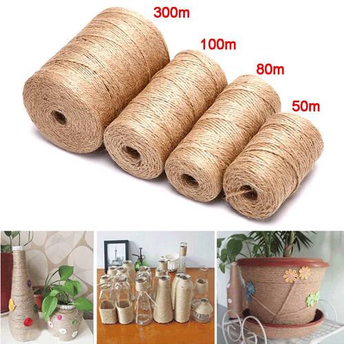 Natural Hemp Linen Cord Twisted Burlap Jute Twine Rope Strin